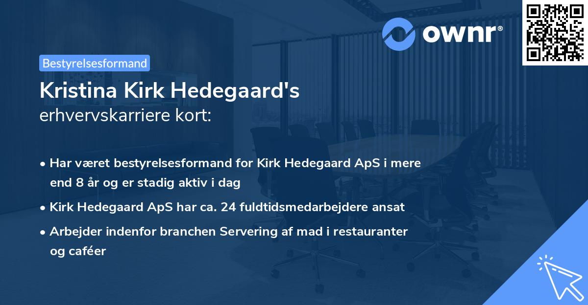 Kristina Kirk Hedegaard's erhvervskarriere kort