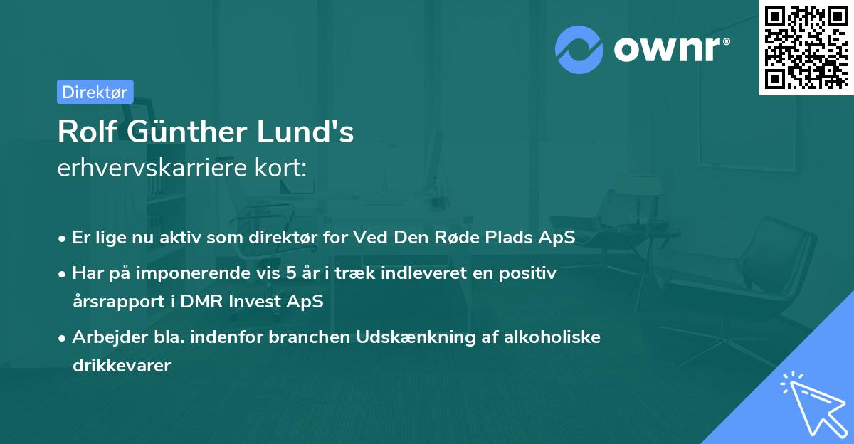 Rolf Günther Lund's erhvervskarriere kort