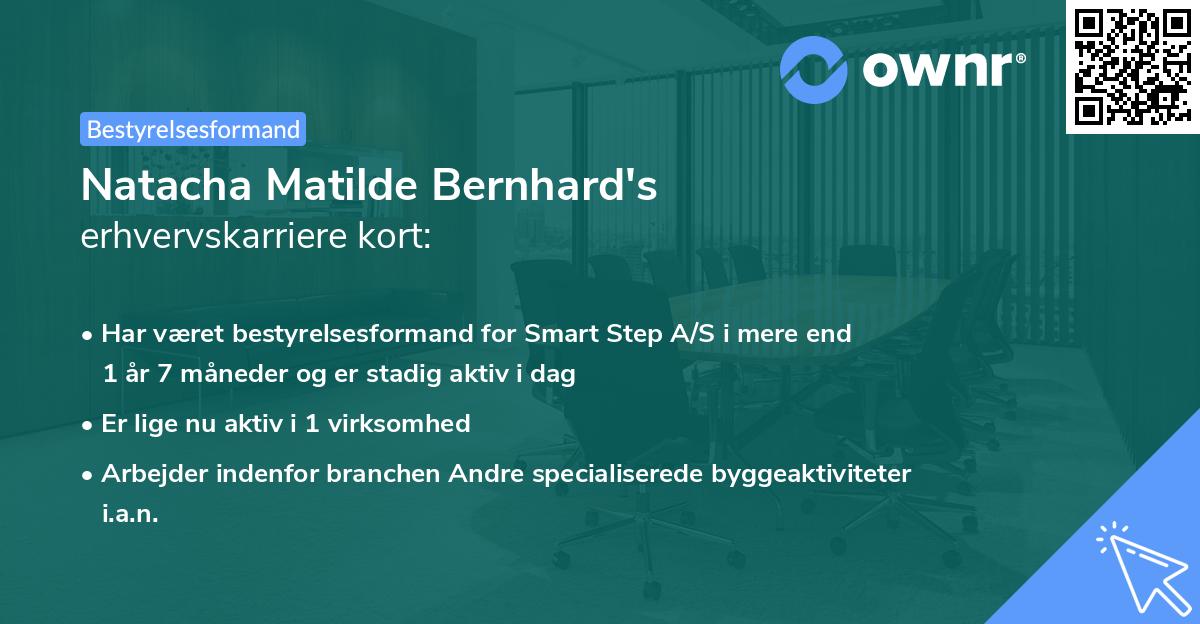 Natacha Matilde Bernhard's erhvervskarriere kort