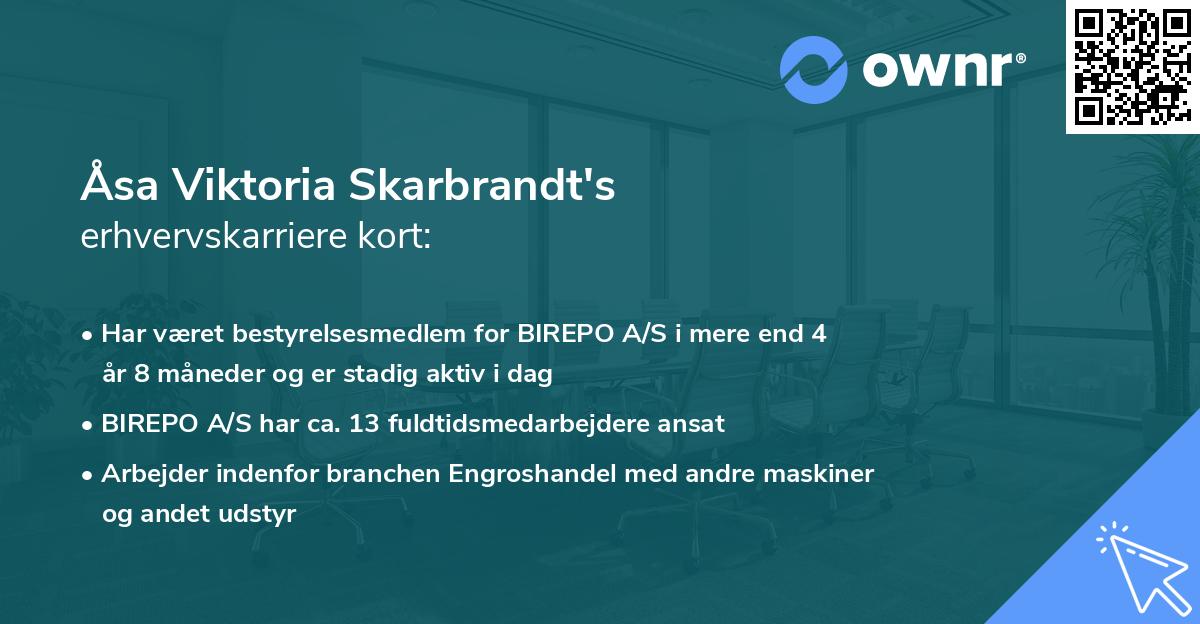 Åsa Viktoria Skarbrandt's erhvervskarriere kort