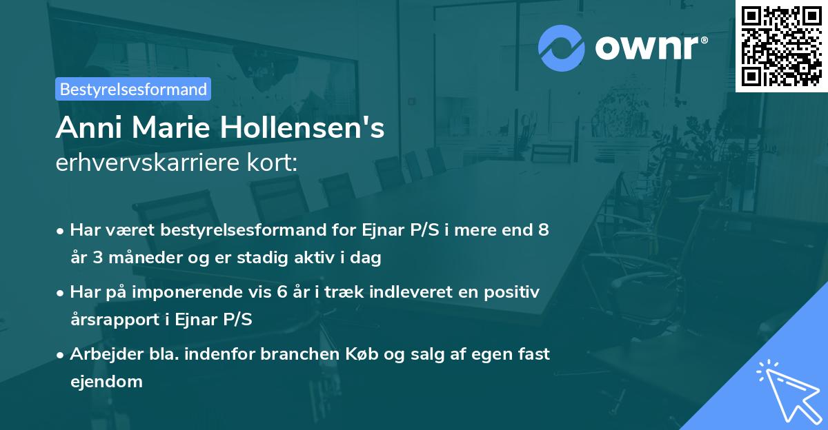 Anni Marie Hollensen's erhvervskarriere kort
