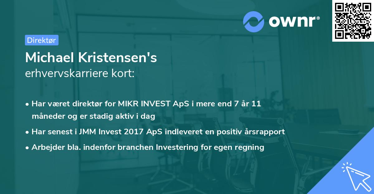 Michael Kristensen's erhvervskarriere kort