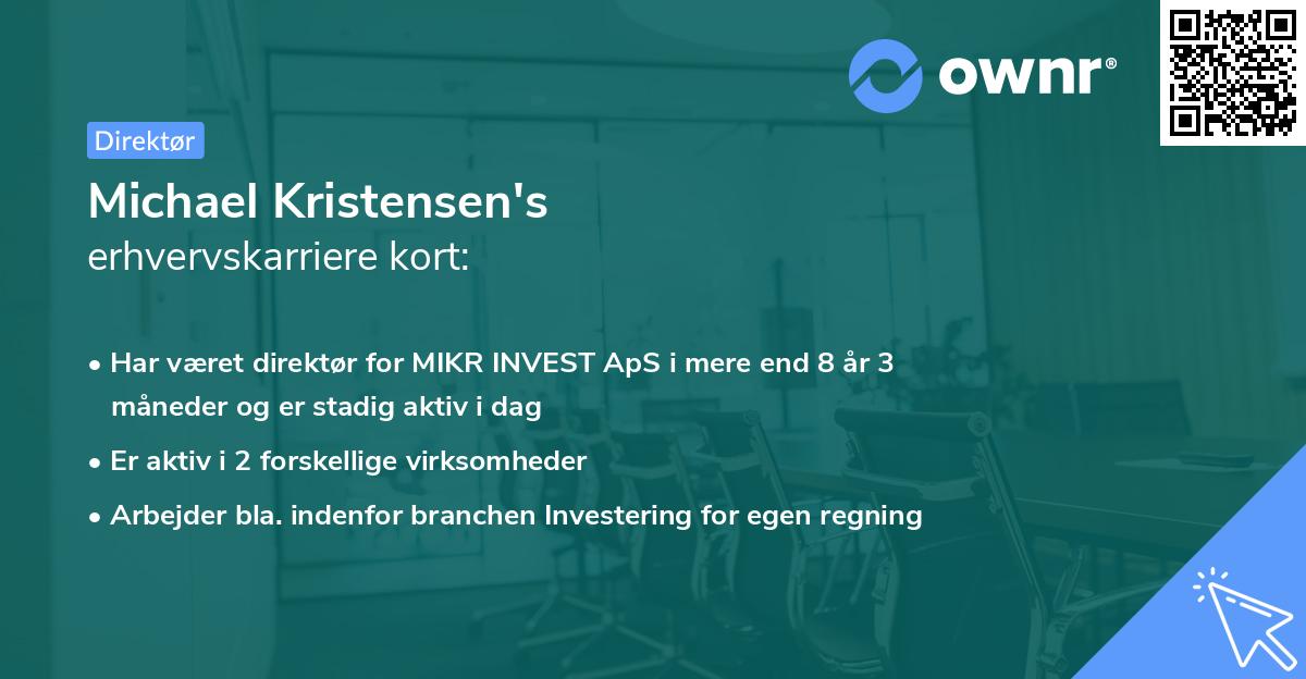 Michael Kristensen's erhvervskarriere kort