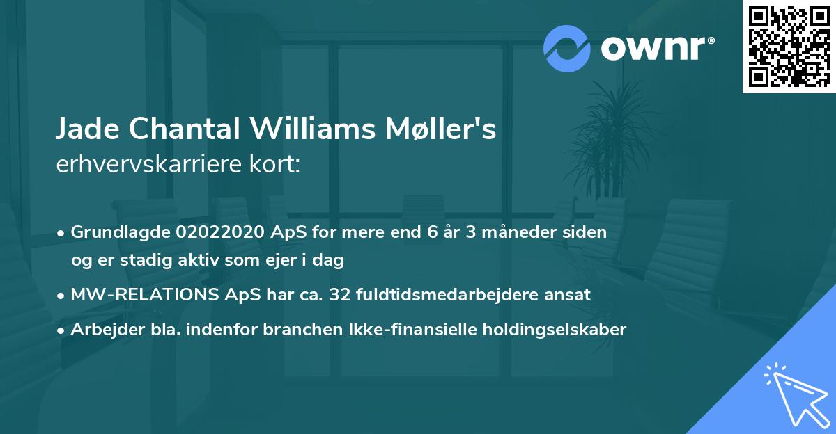 Jade Chantal Williams Møller's erhvervskarriere kort