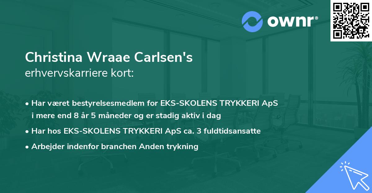 Christina Wraae Carlsen's erhvervskarriere kort