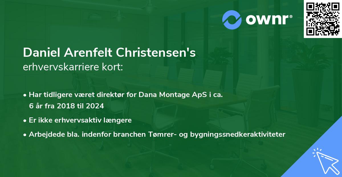Daniel Arenfelt Christensen's erhvervskarriere kort