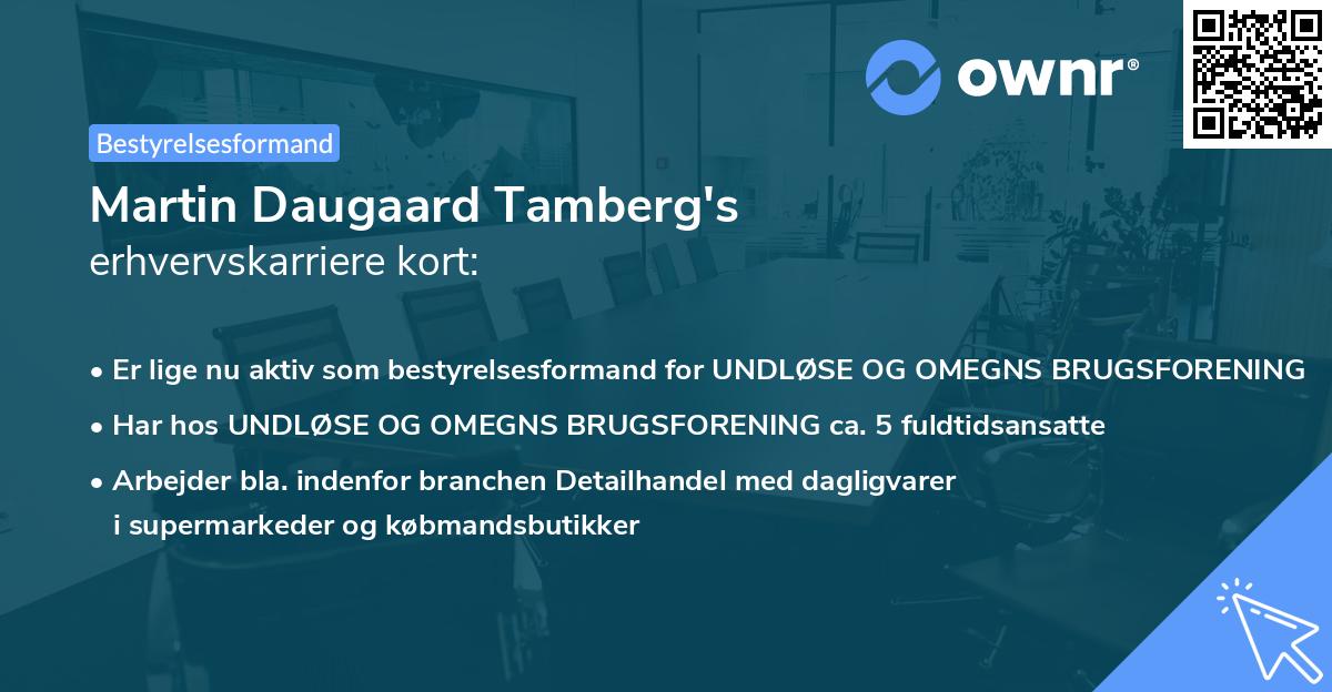 Martin Daugaard Tamberg's erhvervskarriere kort