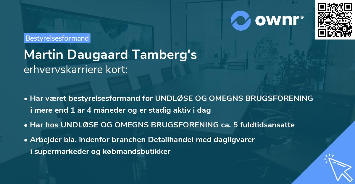 Martin Daugaard Tamberg's erhvervskarriere kort