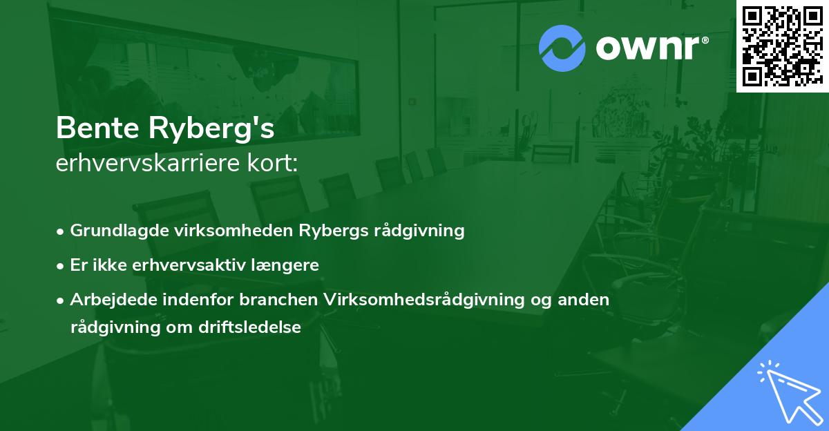 Bente Ryberg's erhvervskarriere kort
