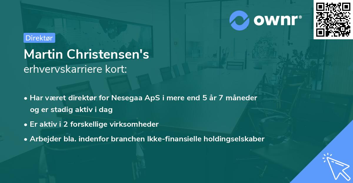 Martin Christensen's erhvervskarriere kort
