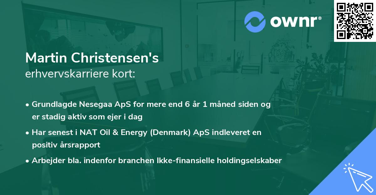 Martin Christensen's erhvervskarriere kort