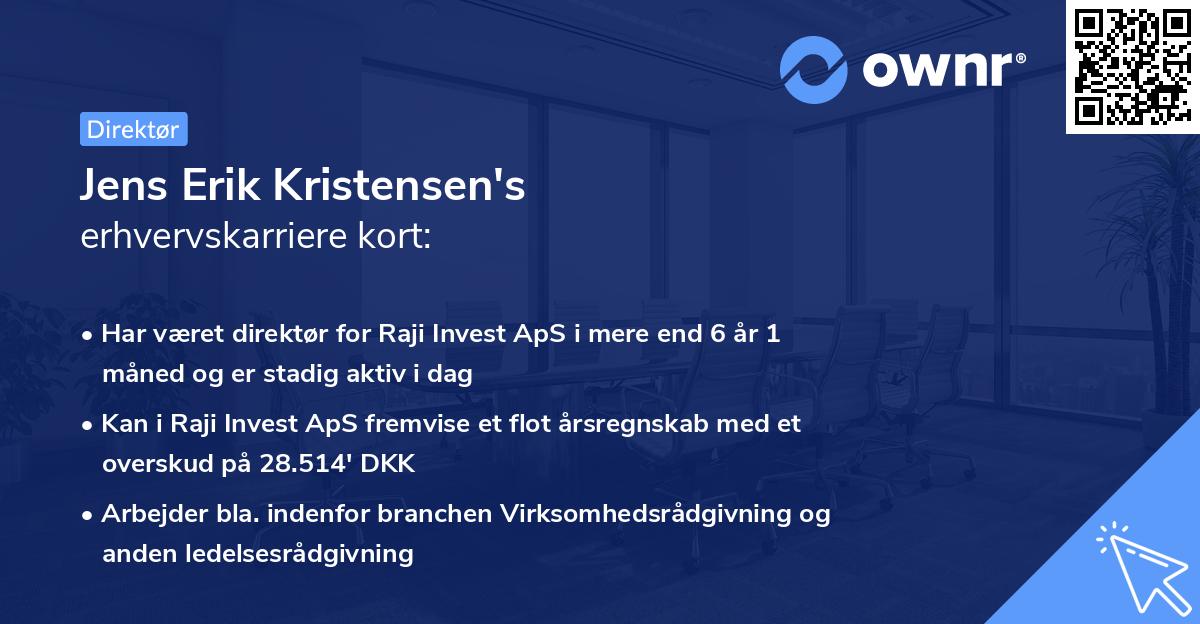 Jens Erik Kristensen's erhvervskarriere kort