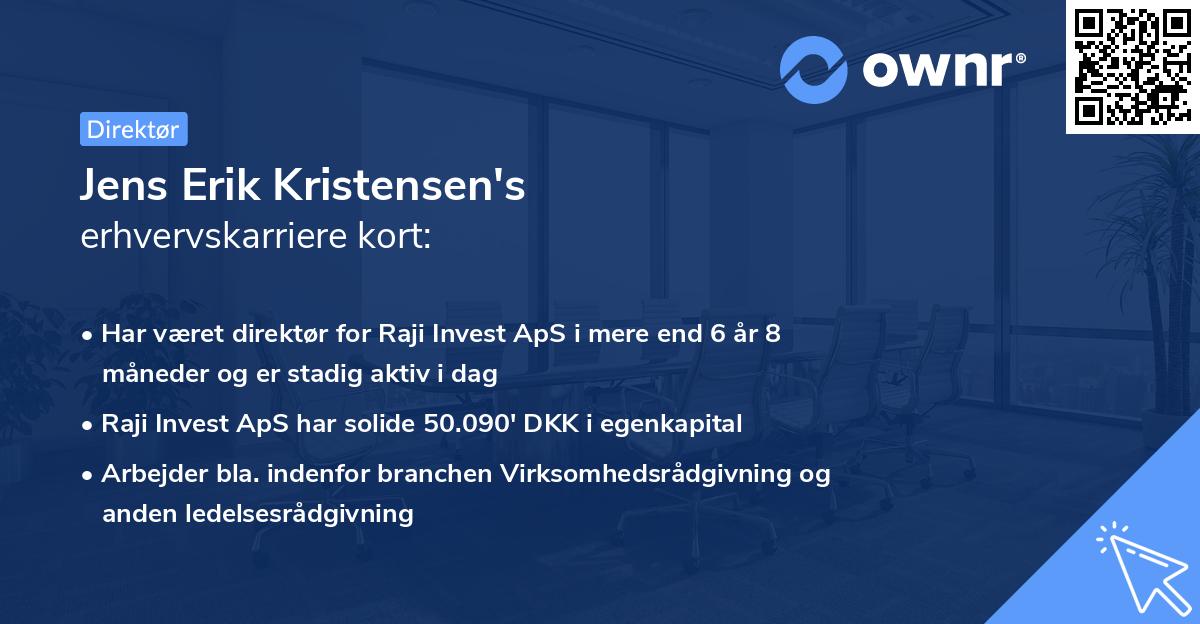 Jens Erik Kristensen's erhvervskarriere kort