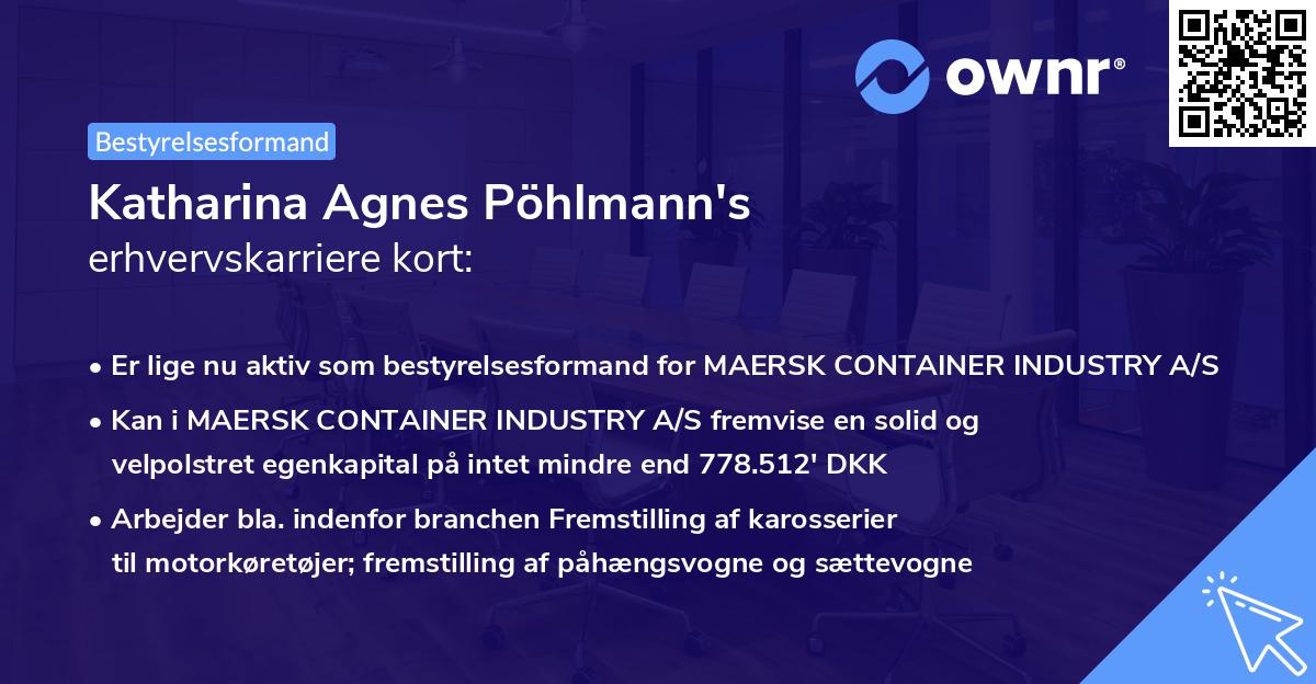 Katharina Agnes Pöhlmann's erhvervskarriere kort
