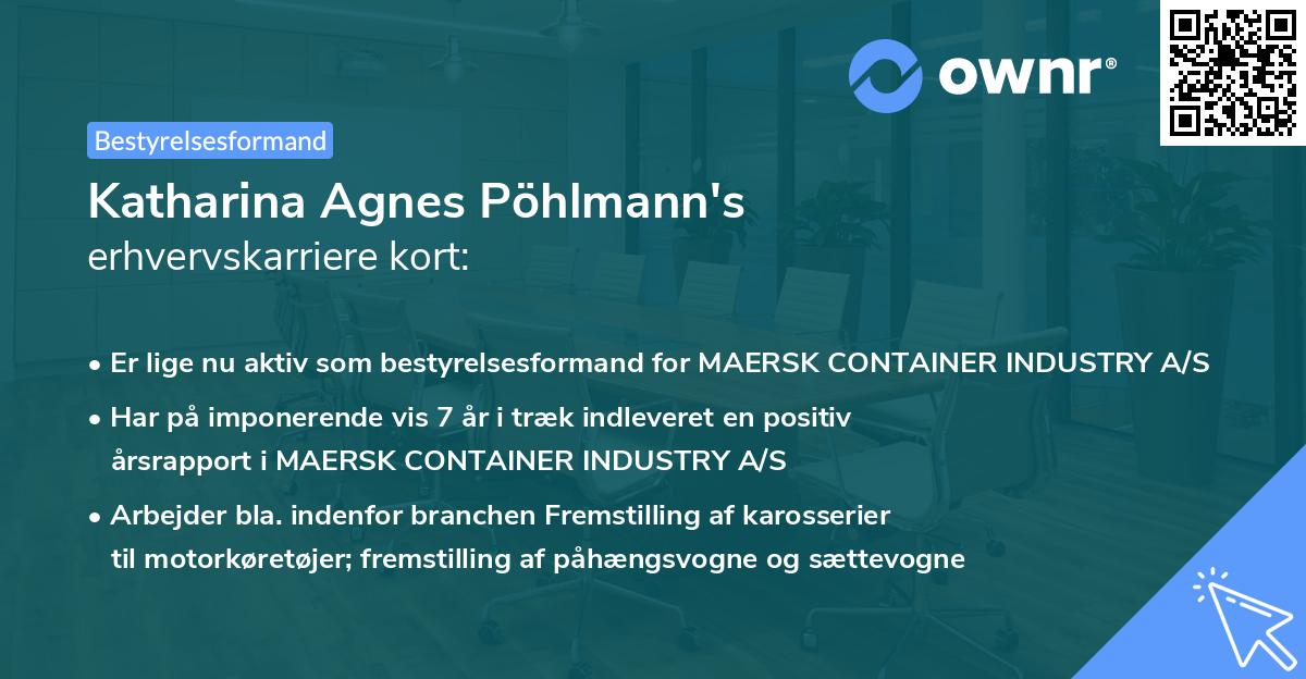 Katharina Agnes Pöhlmann's erhvervskarriere kort