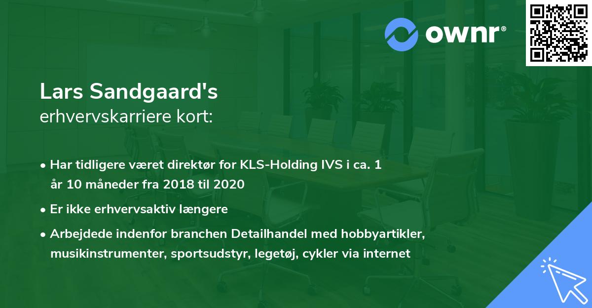 Lars Sandgaard's erhvervskarriere kort