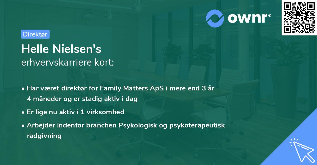 Helle Nielsen's erhvervskarriere kort