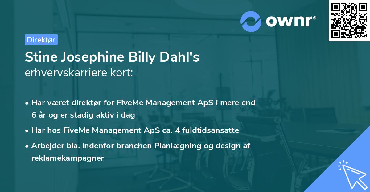 Stine Josephine Billy Dahl's erhvervskarriere kort