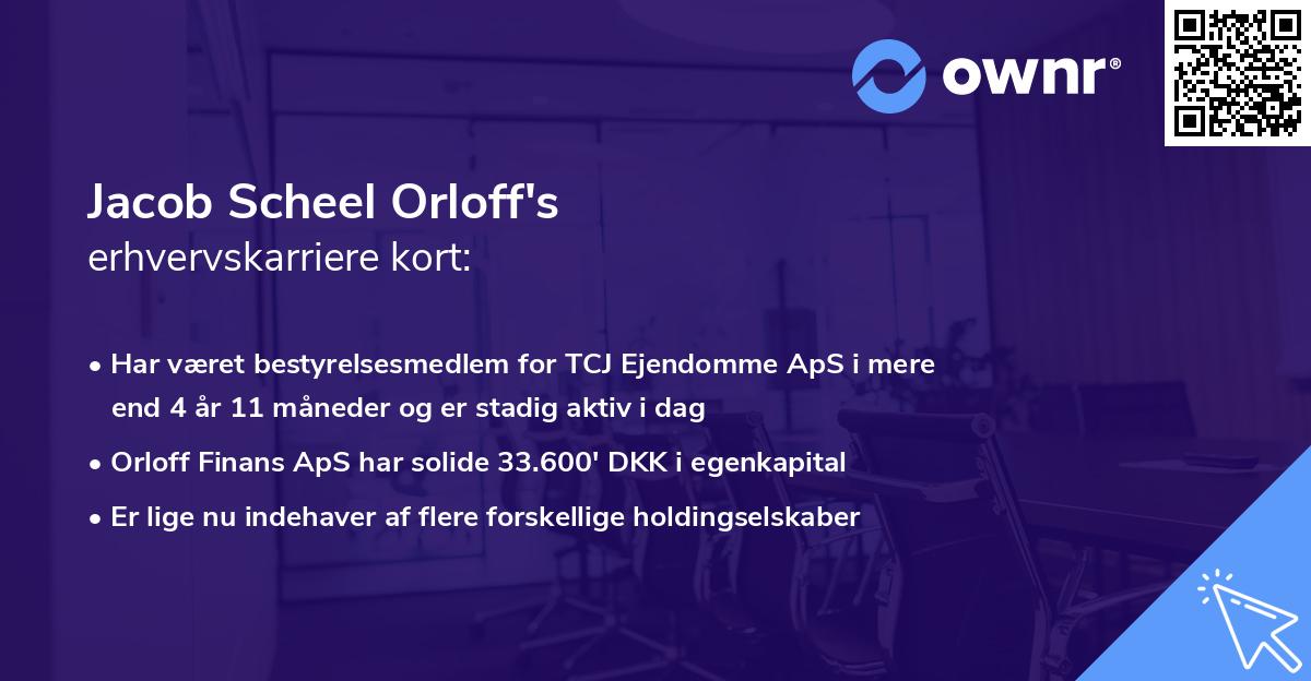 Jacob Scheel Orloff's erhvervskarriere kort