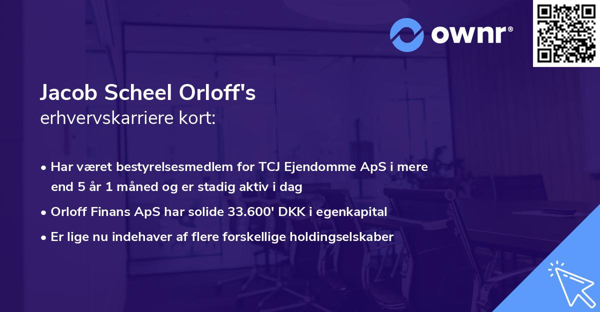 Jacob Scheel Orloff's erhvervskarriere kort