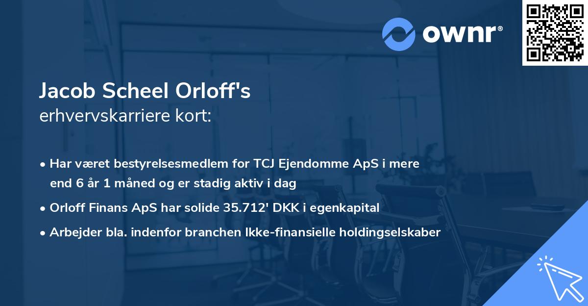 Jacob Scheel Orloff's erhvervskarriere kort