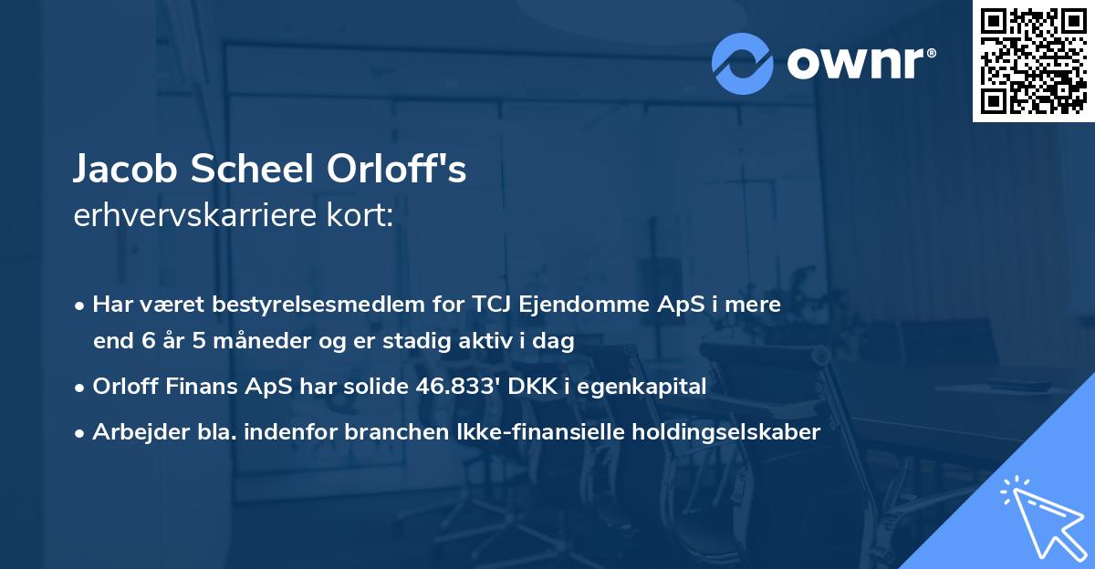 Jacob Scheel Orloff's erhvervskarriere kort