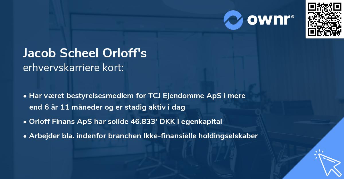 Jacob Scheel Orloff's erhvervskarriere kort