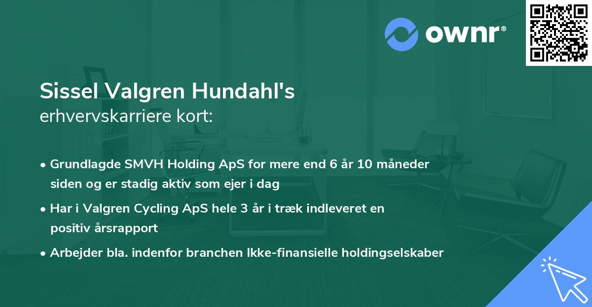 Sissel Valgren Hundahl's erhvervskarriere kort