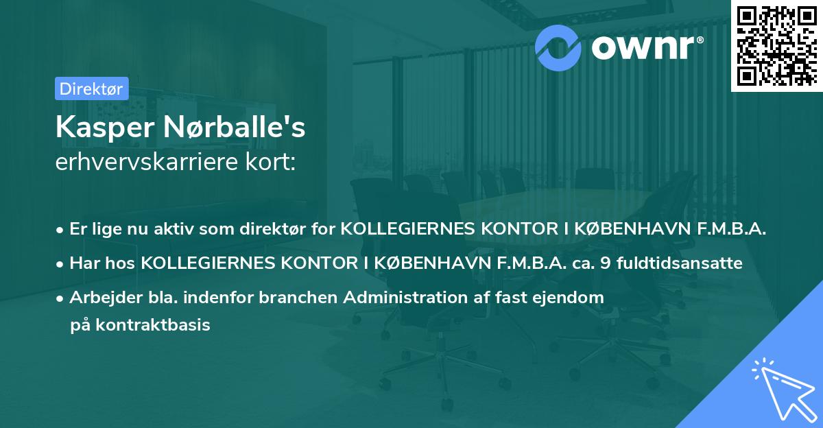 Kasper Nørballe's erhvervskarriere kort