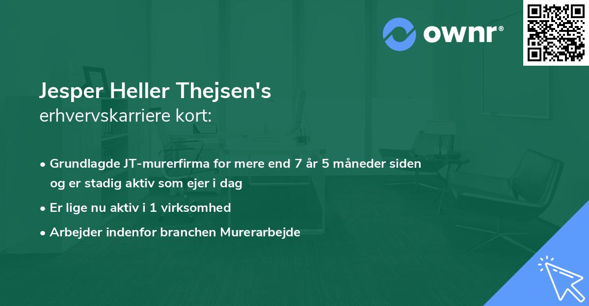 Jesper Heller Thejsen's erhvervskarriere kort