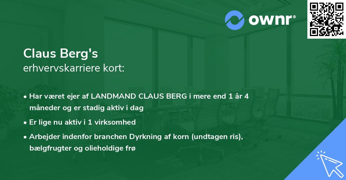 Claus Berg's erhvervskarriere kort