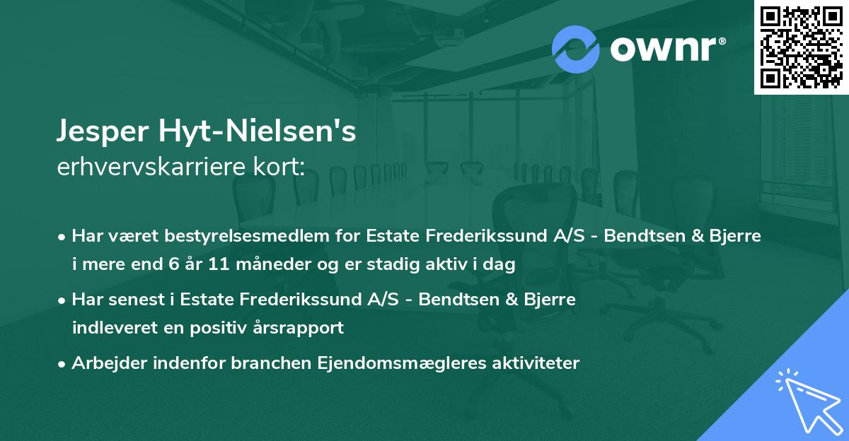 Jesper Hyt-Nielsen's erhvervskarriere kort