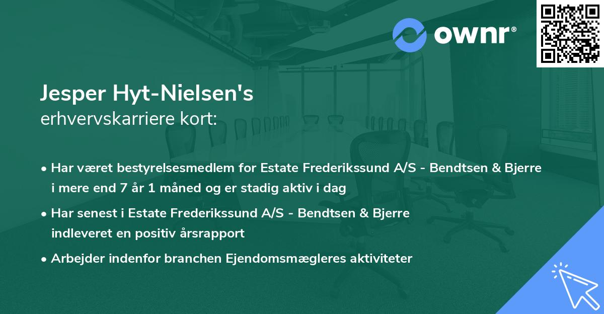 Jesper Hyt-Nielsen's erhvervskarriere kort