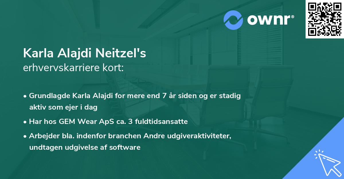 Karla Alajdi Neitzel's erhvervskarriere kort
