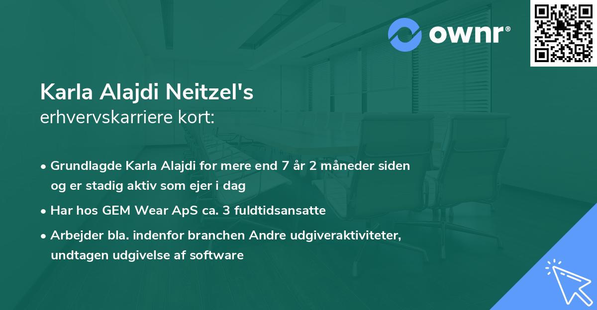 Karla Alajdi Neitzel's erhvervskarriere kort