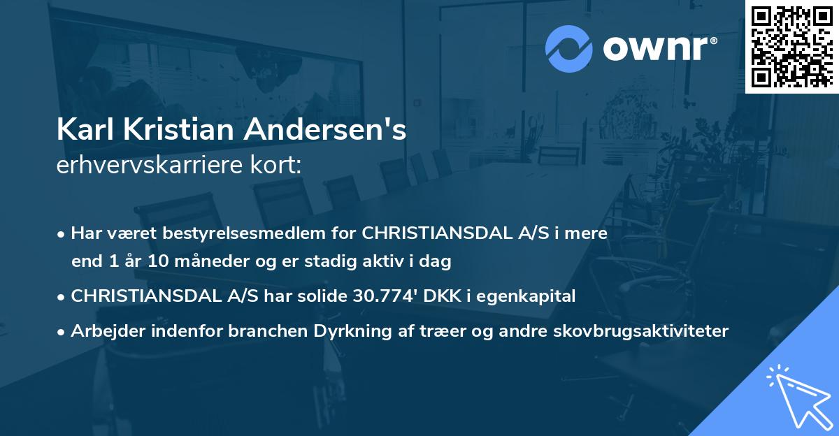 Karl Kristian Andersen's erhvervskarriere kort