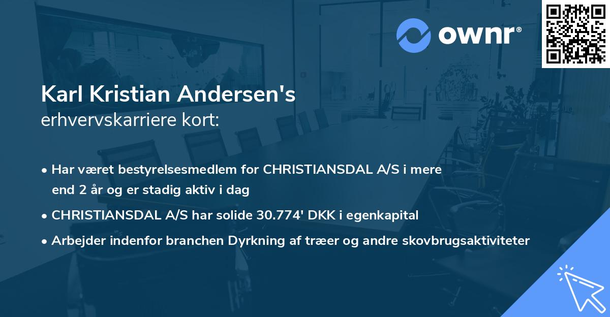 Karl Kristian Andersen's erhvervskarriere kort