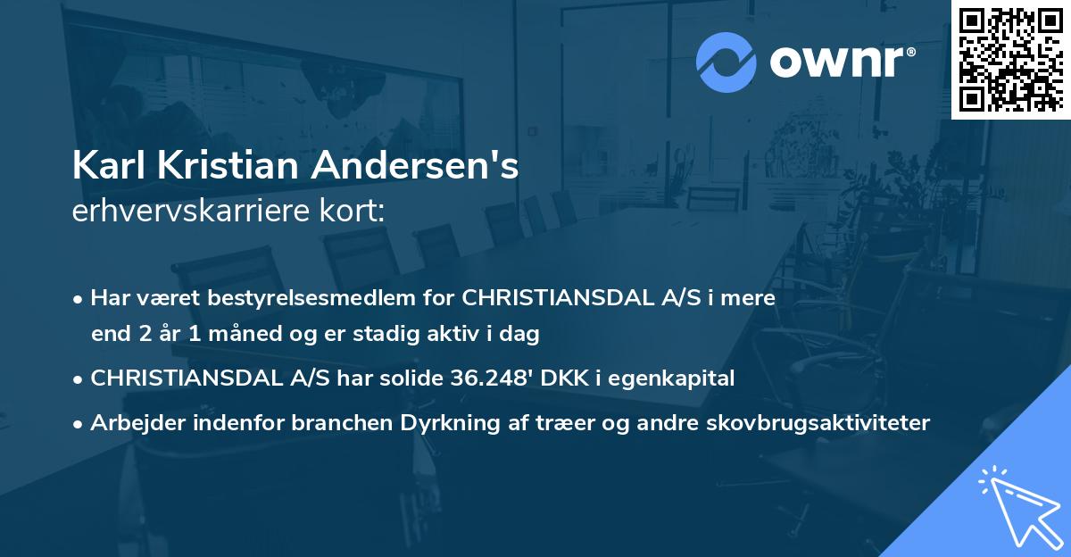 Karl Kristian Andersen's erhvervskarriere kort