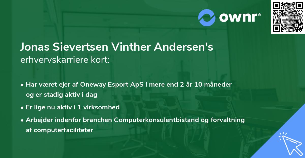 Jonas Sievertsen Vinther Andersen's erhvervskarriere kort