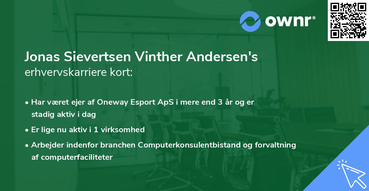 Jonas Sievertsen Vinther Andersen's erhvervskarriere kort