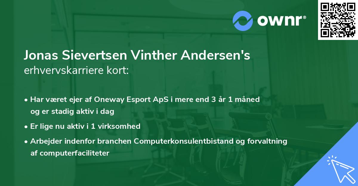 Jonas Sievertsen Vinther Andersen's erhvervskarriere kort