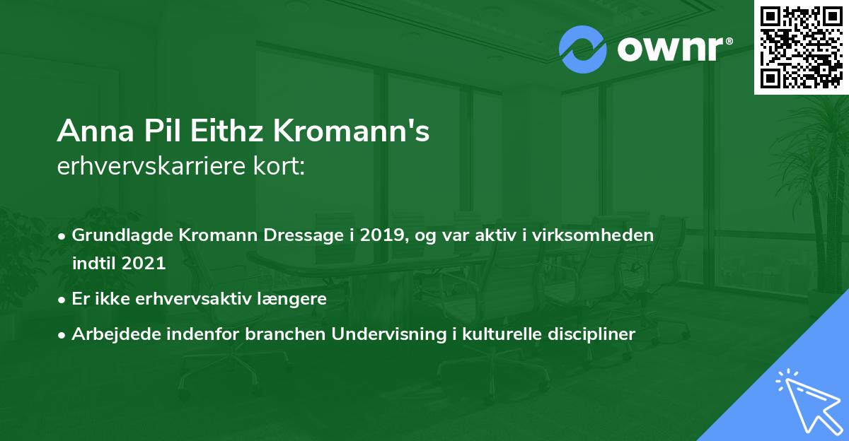Anna Pil Eithz Kromann's erhvervskarriere kort