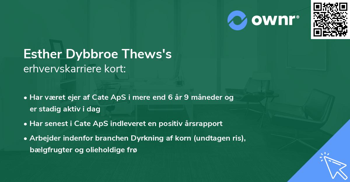 Esther Dybbroe Thews's erhvervskarriere kort