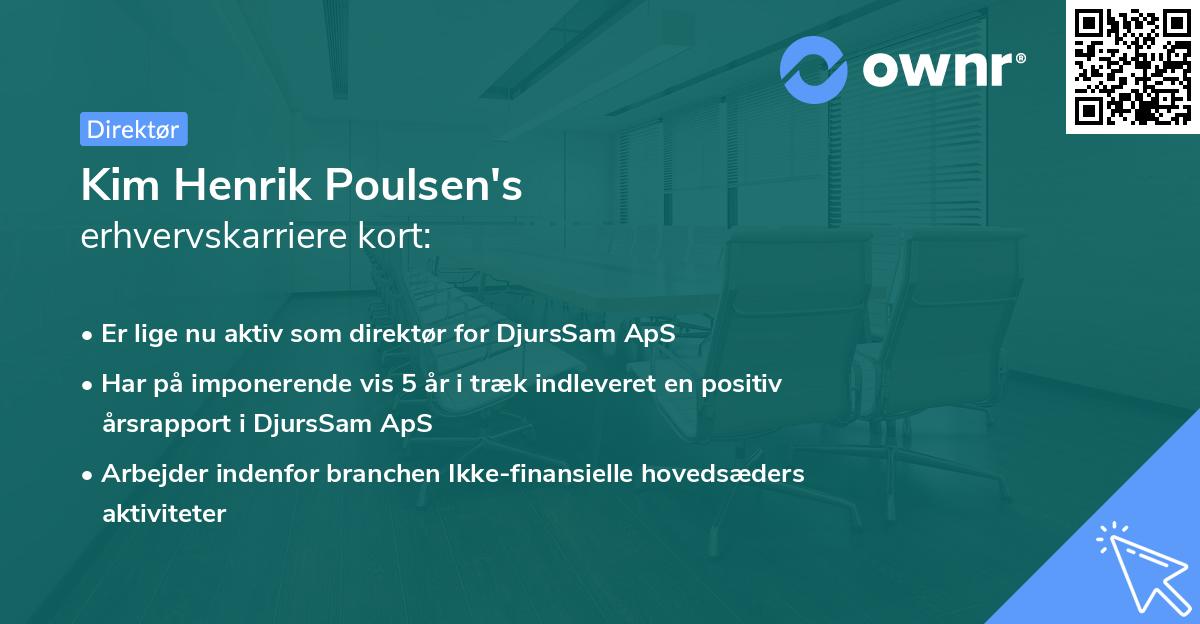 Kim Henrik Poulsen's erhvervskarriere kort