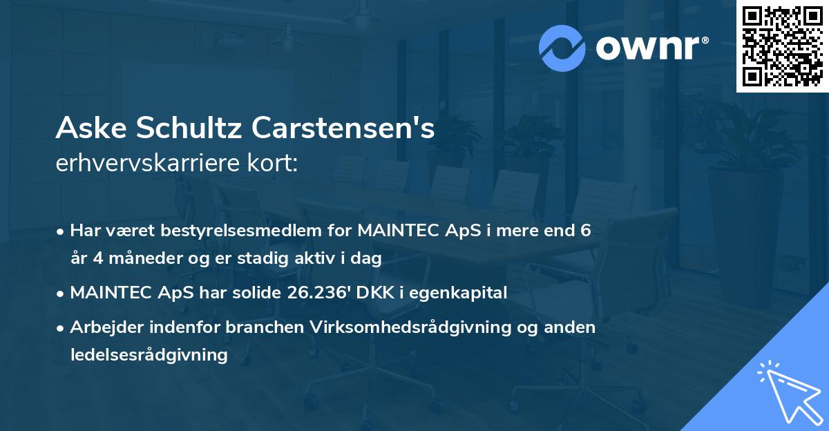 Aske Schultz Carstensen's erhvervskarriere kort