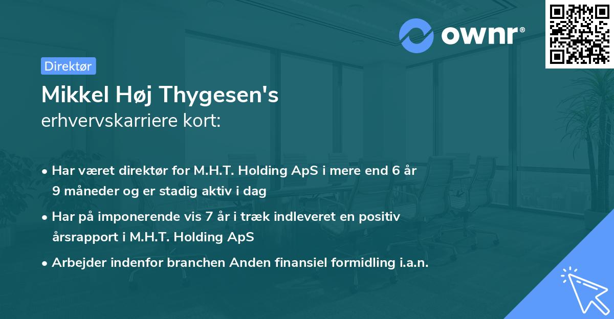 Mikkel Høj Thygesen's erhvervskarriere kort