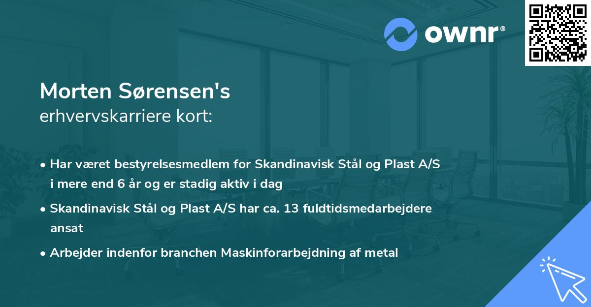 Morten Sørensen's erhvervskarriere kort