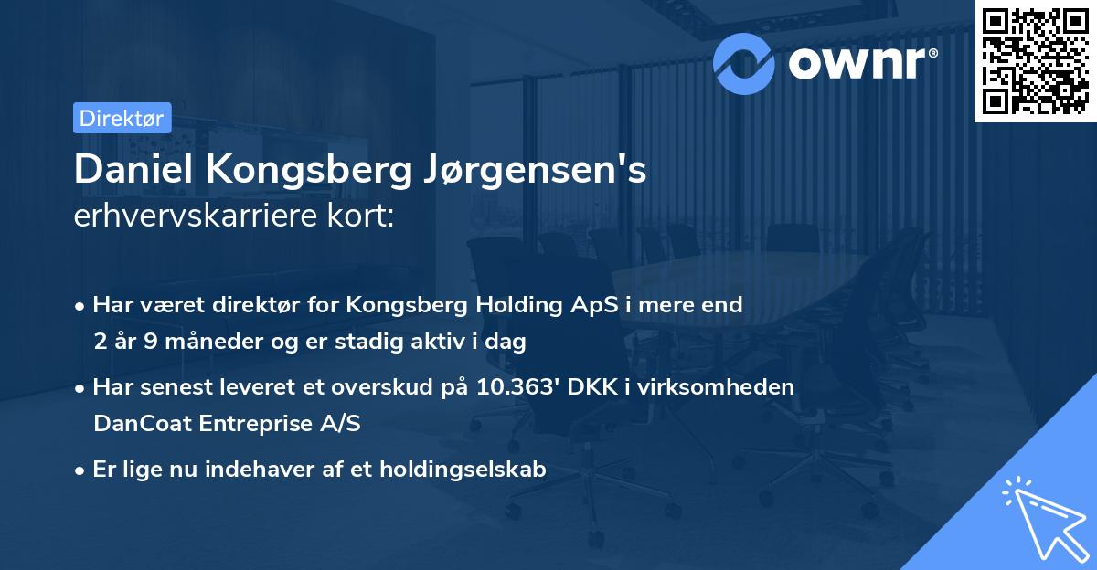 Daniel Kongsberg Jørgensen's erhvervskarriere kort