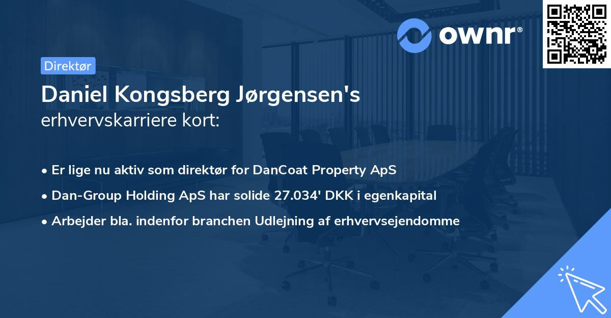Daniel Kongsberg Jørgensen's erhvervskarriere kort