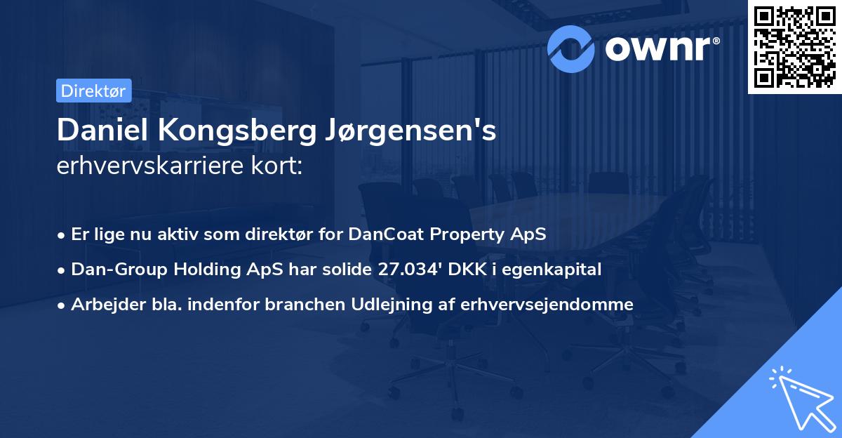 Daniel Kongsberg Jørgensen's erhvervskarriere kort
